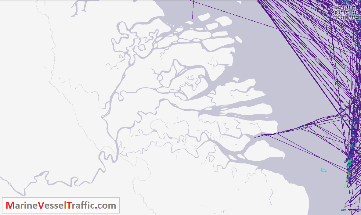 Live Marine Traffic, Density Map and Current Position of ships in KAYAN RIVER